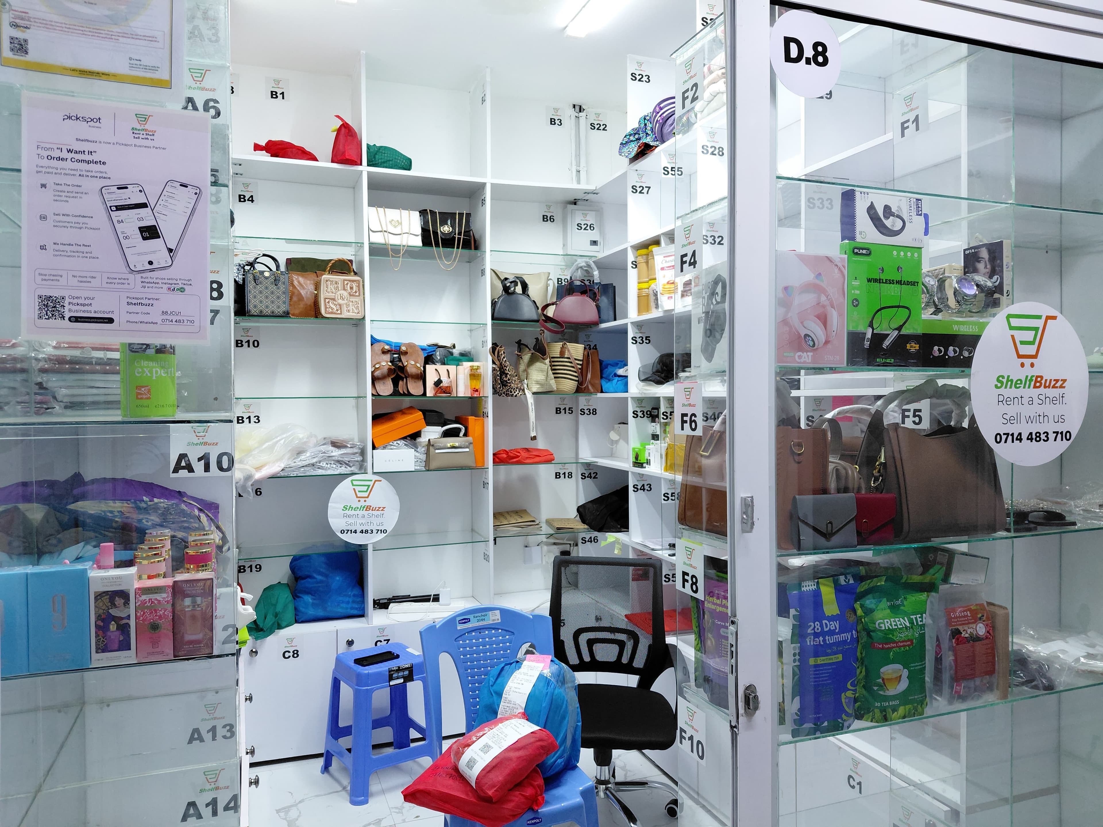 Inside ShelfBuzz at Ebrahim Shopping Mall, Moi Avenue.